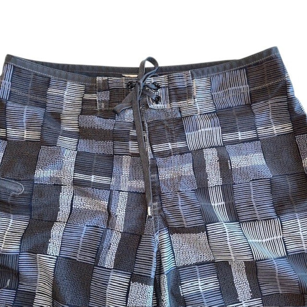 PrAna Swim Shorts Geometric‎ Print Swim with Zip Pocket Drawstring Closure Sz 32 - Picture 3 of 8
